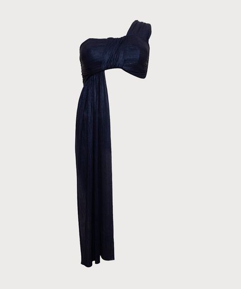 top cropped alongado plus size ombro único mindset e robertita azul marinho
