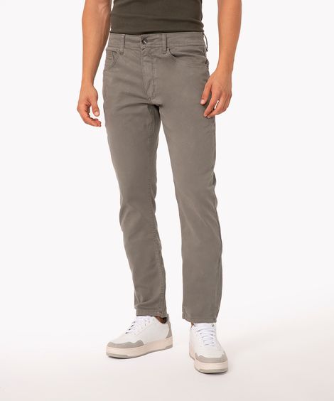 calça slim comfort masculina de sarja verde