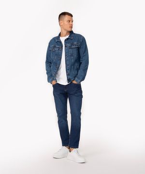 Calça Jeans Masculina Slim Azul Médio
