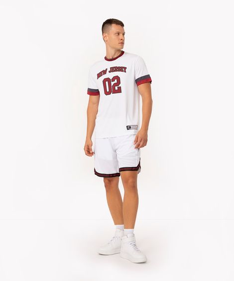 bermuda basquete esportiva branco