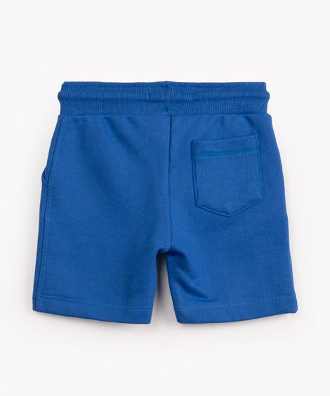 bermuda de moletom infantil patinha com bolsos azul