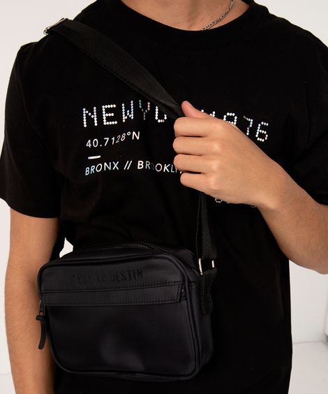 bolsa shoulder bag com bolso preta