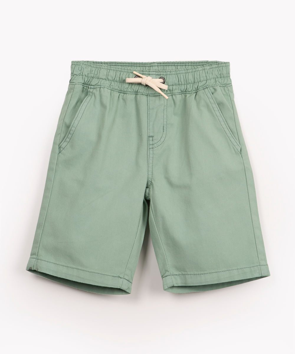 bermuda de sarja infantil com bolsos verde claro Menor preço em bermuda de sarja infantil com bolsos verde claro
