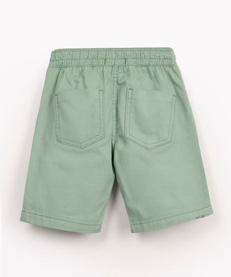 bermuda de sarja infantil com bolsos verde claro