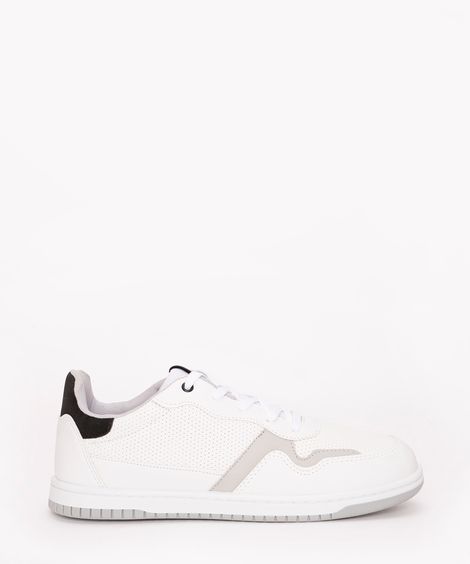 tênis casual com recortes branco