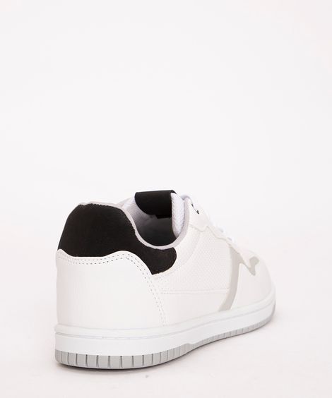 tênis casual com recortes branco
