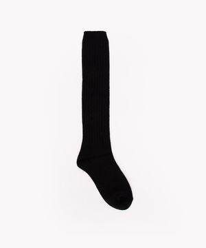 meia de tricô cano longo preto