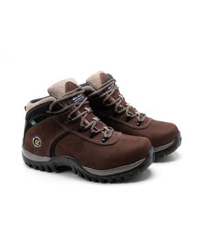 Bota Coturno Adventure Masculino Couro Leve Conforto Trilha Marrom