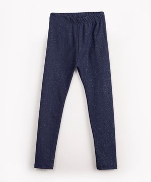 calça jeans legging infantil com glitter azul médio