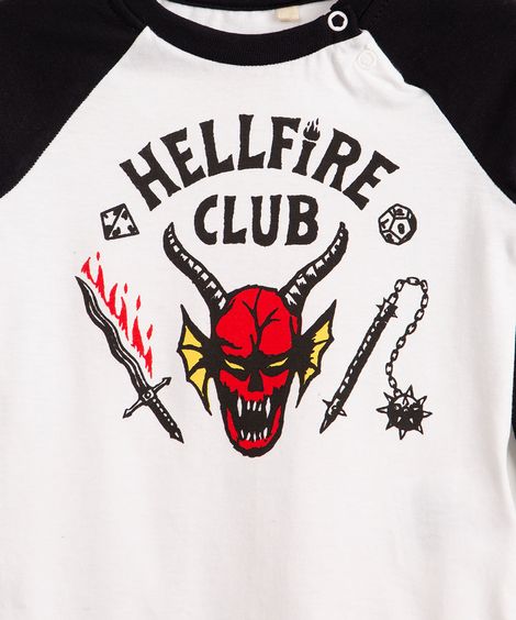 body infantil hellfire stranger things manga longa off white