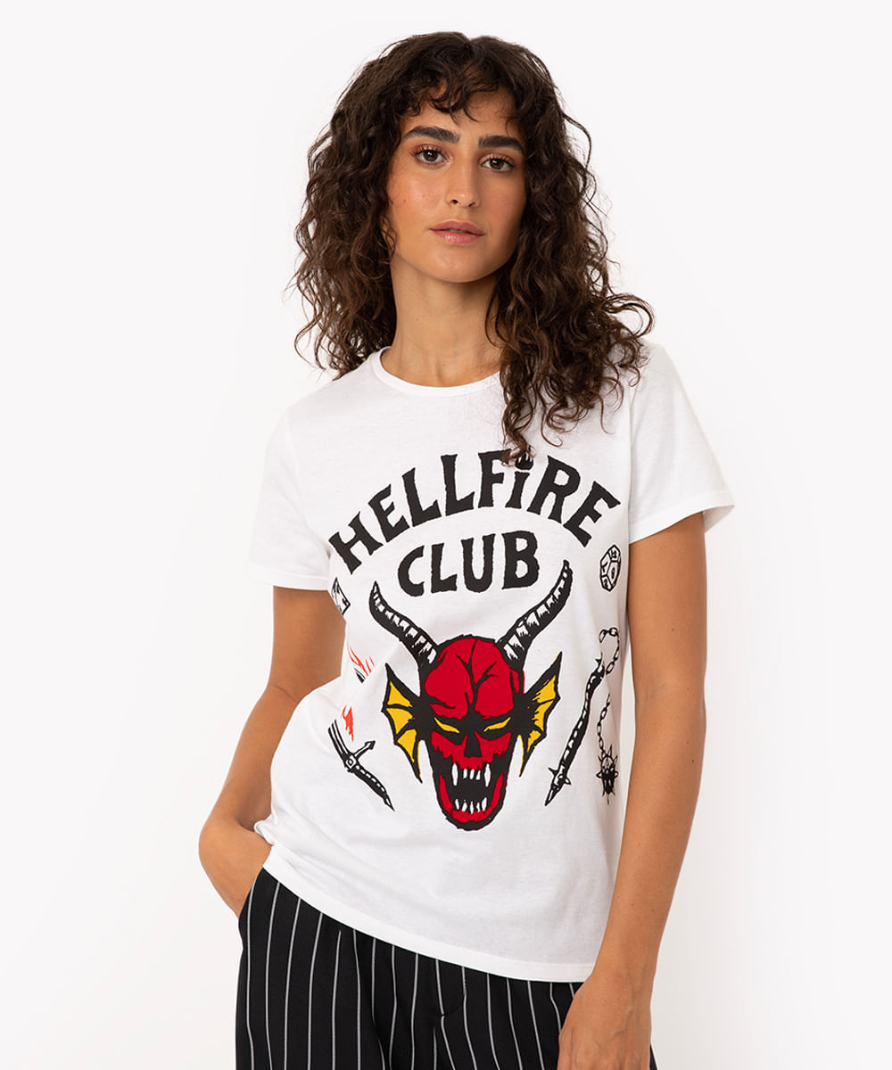 Camiseta Camisa Stranger Things Hellfire Club Manga Curta em Promoção na  Americanas