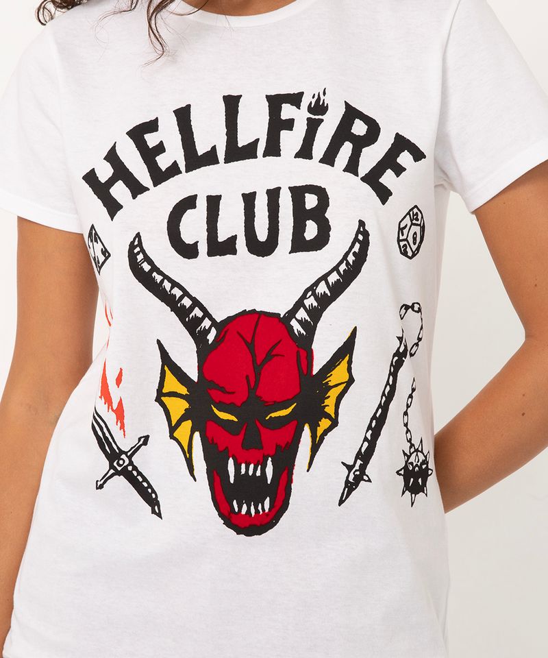 Camiseta Camisa Stranger Things Hellfire Club Manga Curta em Promoção na  Americanas