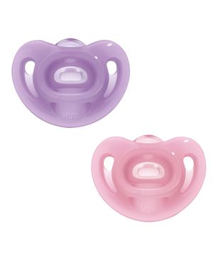 Kit 2 Chupetas Sensitive Soft 100 Silicone Rosa Roxo NUK