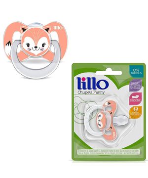 Chupeta Bico de Silicone Funny Animais 0m com Rosa Lillo