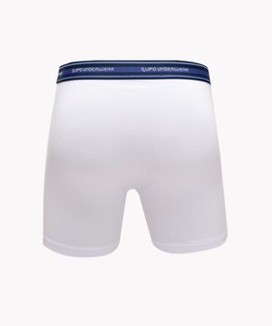 cueca boxer de algodão Lupo branco