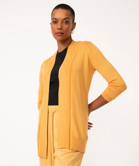 cardigan de tricô detalhe canelado bordô - caramelo