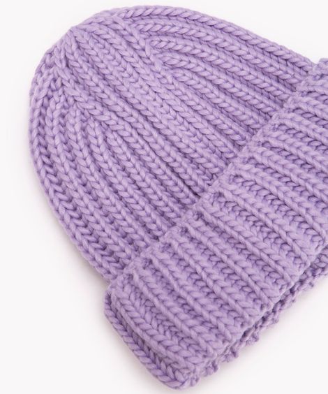 gorro de tricô canelado lilás