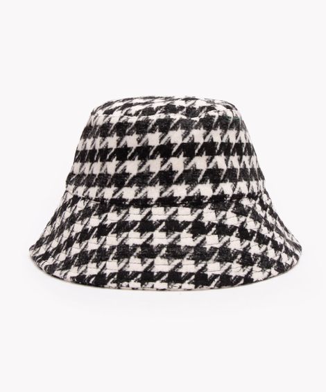 chapéu bucket pied poule preto
