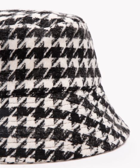 chapéu bucket pied poule preto