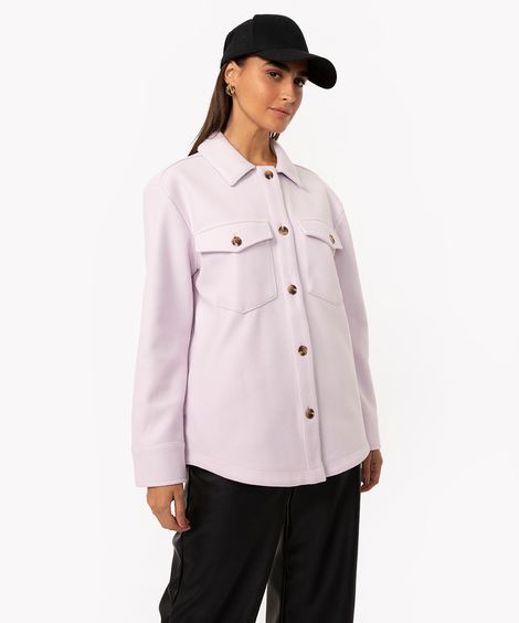 jaqueta shacket botões lilás