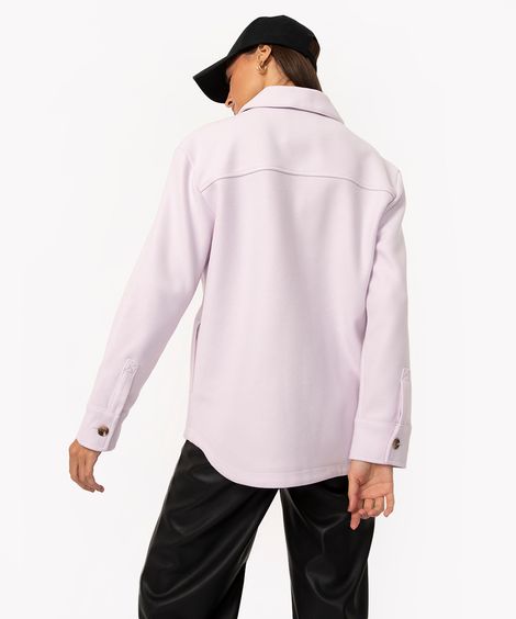 jaqueta shacket botões lilás