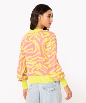 cardigan de tricô animal print botões brilhantes verde
