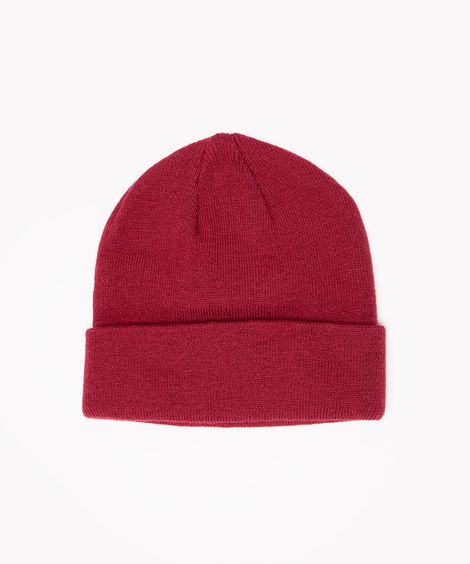 gorro de tricô com dobra vinho