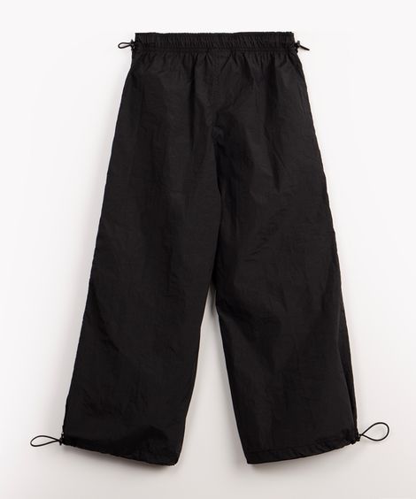 calça parachute infantil com bolsos preto