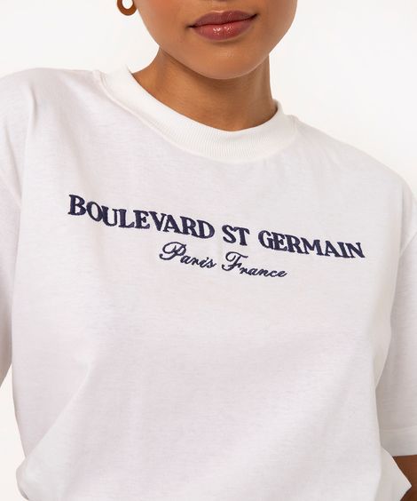 camiseta de algodão manga curta boulevard off white