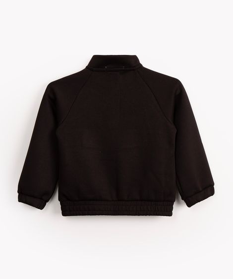 blusa de moletom infantil gola alta preto