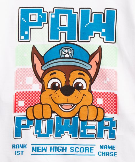 pijama infantil de algodão patrulha canina manga longa off white