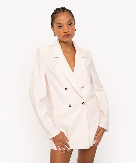 blazer alfaiataria alongado botões off white