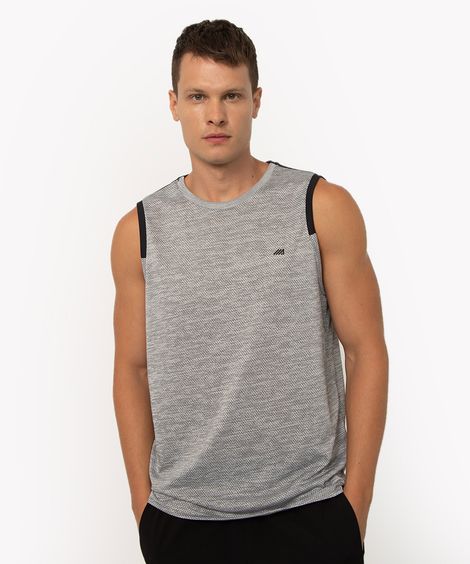 regata machão com textura esportiva cinza claro