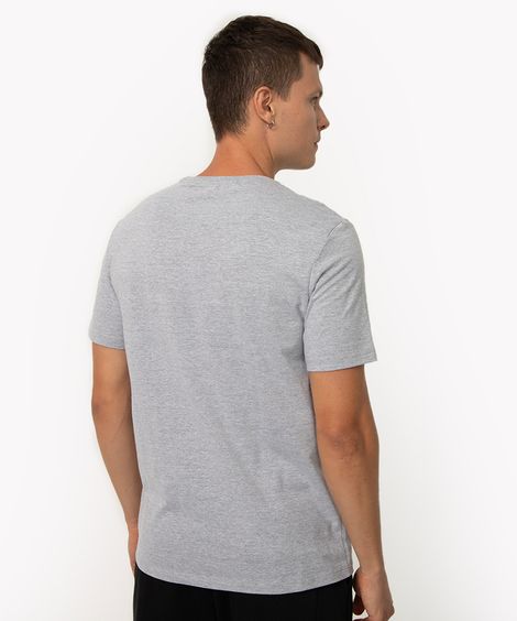 camiseta básica de algodão manga curta cinza