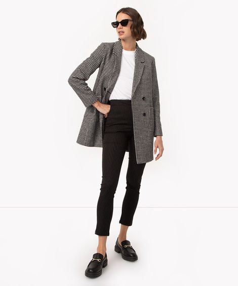 calça skinny alfaiatada cintura super alta com elástico preta
