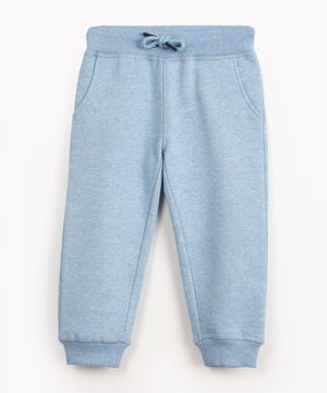 calça de moletom infantil com cordão azul claro