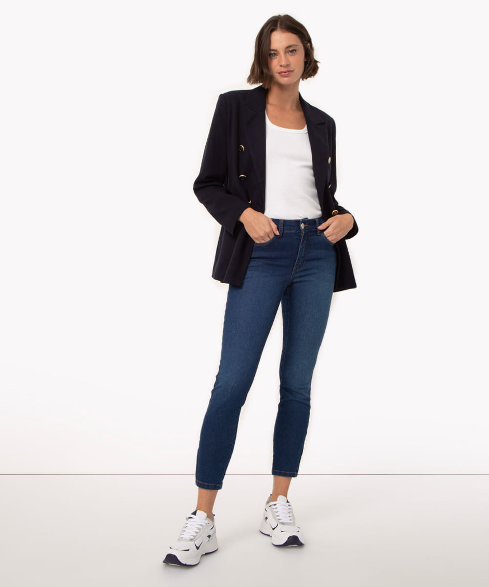 Calça Jeans Feminina Escura Skinny F2023094