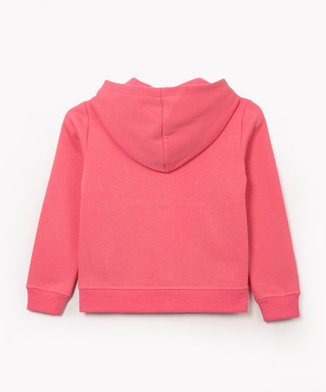 blusão infantil de moletom com capuz pink