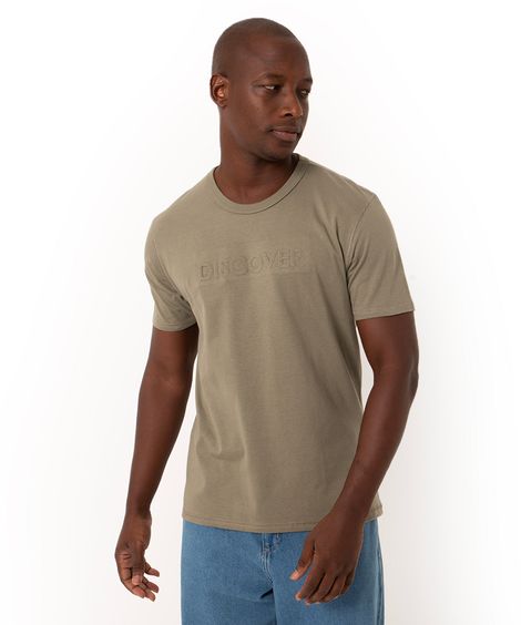 camiseta gola careca relevo discover  verde