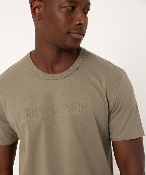 camiseta gola careca relevo discover  verde
