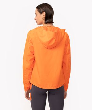 jaqueta impermeável com capuz esportivo ace laranja neon