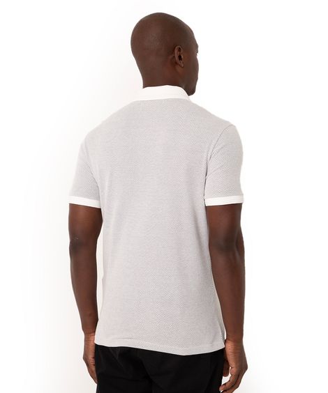 polo tradicional com zíper manga curta branco