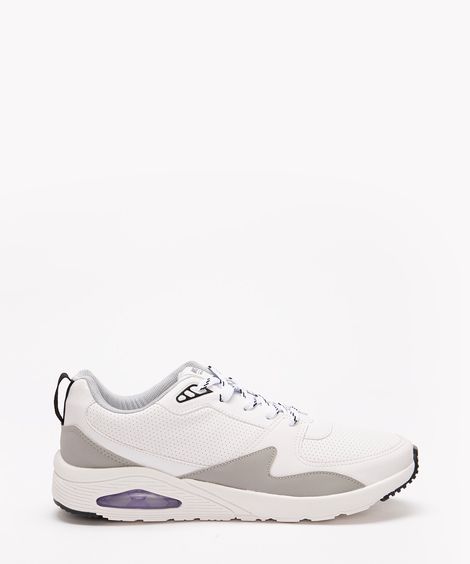 tênis casual com recortes esportivo branco