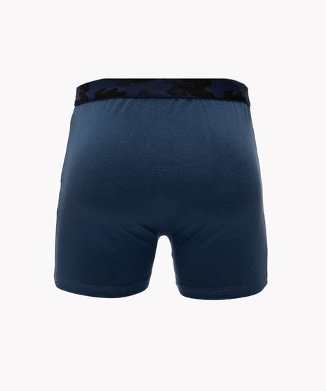 cueca boxer de algodão camuflado azul marinho