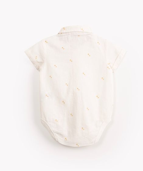 body camisa infantil de algodão manga curta off white