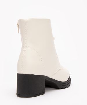 bota infantil salto baixo molequinha off white