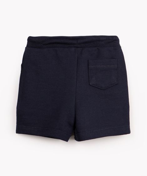 short infantil cós com cordão azul marinho