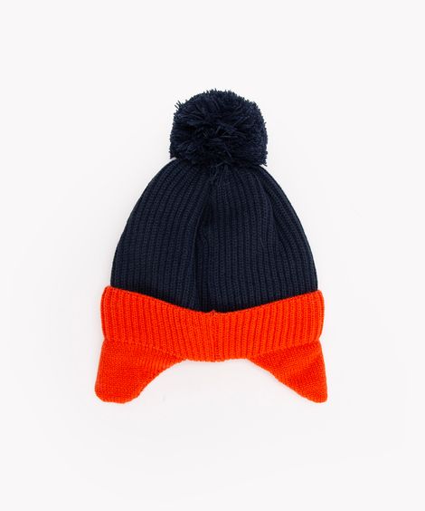 gorro infantil de tricot monstrinho azul marinho