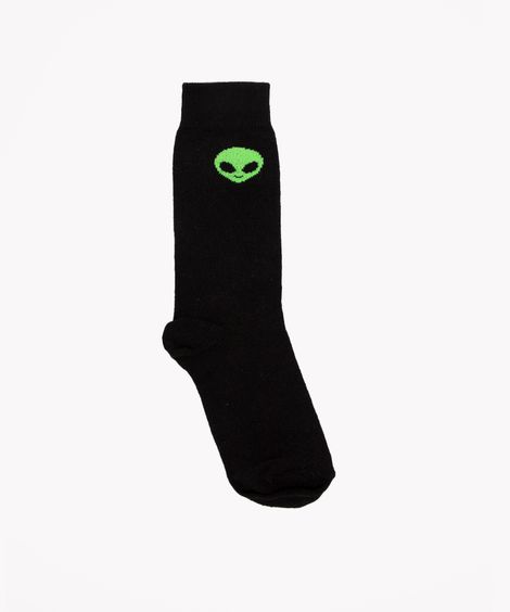 meia infantil cano alto extraterrestre preto