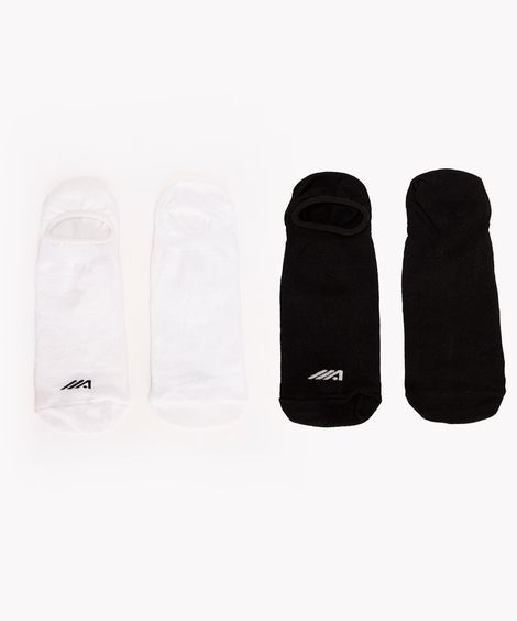 kit de 2 pares de meias invisível com pontos de compressão esportivo colorido